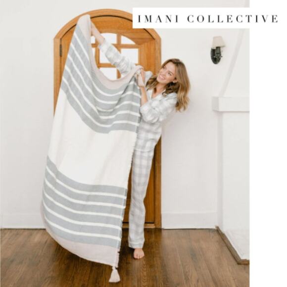 Imani Collective WOVEN THROW BLANKET 100% cotton - Picture 1 of 12